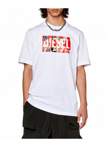 Tričko diesel t-just-l13 t-shirt bílá xxxl