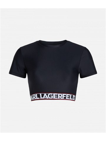 Top karl lagerfeld elongated logo swim top černá m