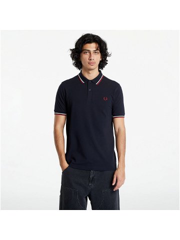 FRED PERRY Twin Tipped Shirt Navy Snow white Bntred