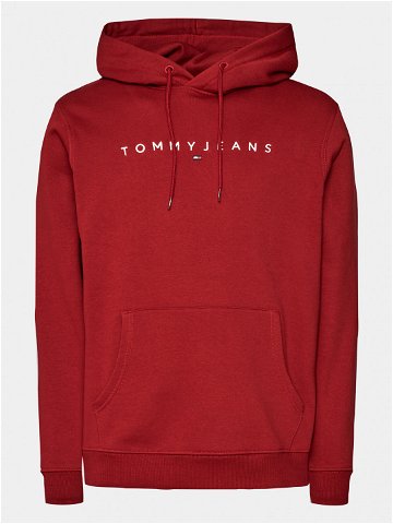 Tommy Jeans Mikina Linear Logo DM0DM17985 Červená Regular Fit