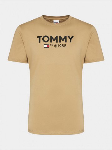 Tommy Jeans T-Shirt Essential DM0DM18264 Béžová Slim Fit