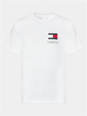 Tommy Jeans T-Shirt Essential Flag DM0DM18263 Bílá Slim Fit