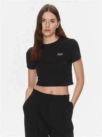 Tommy Jeans T-Shirt Script DW0DW17366 Černá Slim Fit