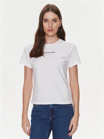 Tommy Jeans T-Shirt Essential DW0DW17359 Bílá Regular Fit