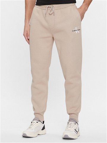 Calvin Klein Jeans Teplákové kalhoty Monologo J30J324685 Béžová Regular Fit