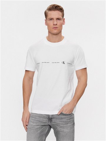 Calvin Klein Jeans T-Shirt Logo Repeat J30J324668 Bílá Regular Fit