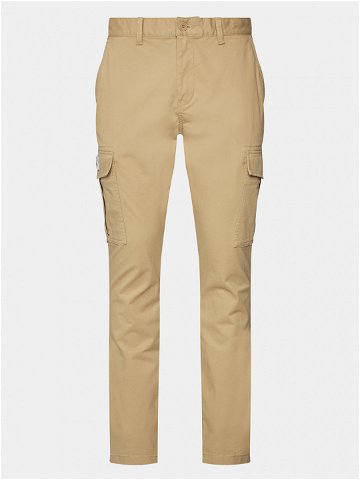 Tommy Jeans Kalhoty z materiálu Austin DM0DM18341 Béžová Slim Fit