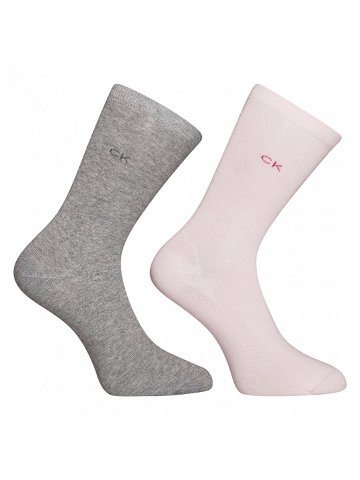 2PACK dámské ponožky Calvin Klein vysoké vícebarevné 701218769 003 uni