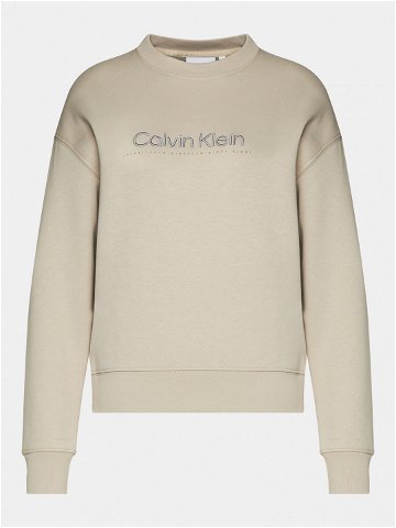 Calvin Klein Mikina Satin Emroidery K20K206757 Šedá Regular Fit