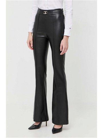 Kalhoty Liu Jo dámské černá barva zvony high waist