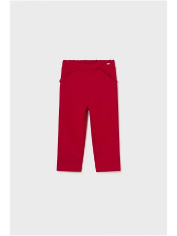 Kojenecké kalhoty Mayoral červená barva hladké