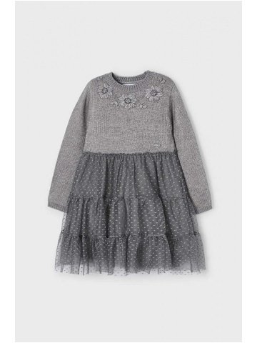 Dívčí šaty Mayoral šedá barva mini