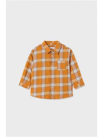 Dětská bavlněná košilka Mayoral oranžová barva