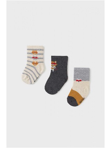Kojenecké ponožky Mayoral 3-pack šedá barva
