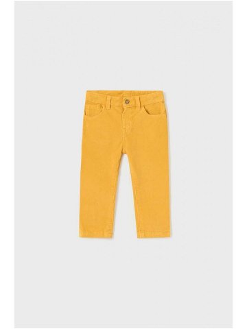 Kojenecké kalhoty Mayoral žlutá barva hladké
