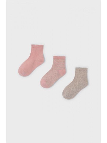 Dětské ponožky Mayoral 3-pack béžová barva