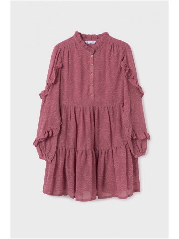 Dívčí šaty Mayoral fialová barva mini