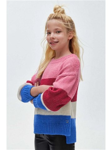 Dětský svetr s příměsí vlny Mayoral fialová barva
