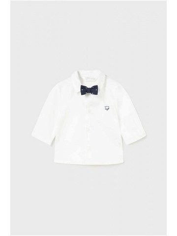 Dětská bavlněná košilka Mayoral Newborn bílá barva