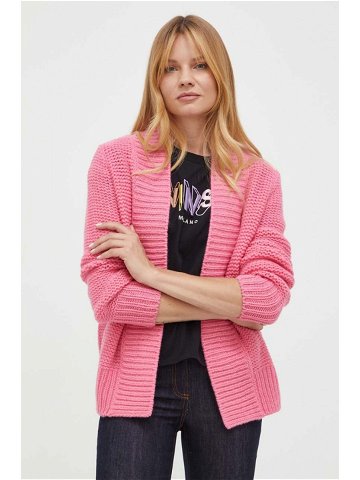 Vlněný svetr Luisa Spagnoli růžová barva hřejivý
