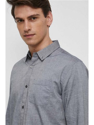 Bavlněná košile Medicine šedá barva regular s límečkem button-down