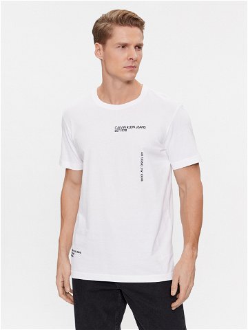 Calvin Klein Jeans T-Shirt Text J30J325065 Bílá Regular Fit