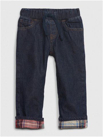 Tmavě modré dětské zateplené straight fit džíny GAP