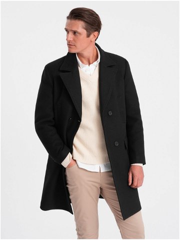 Černý pánský kabát s podšívkou Ombre Clothing