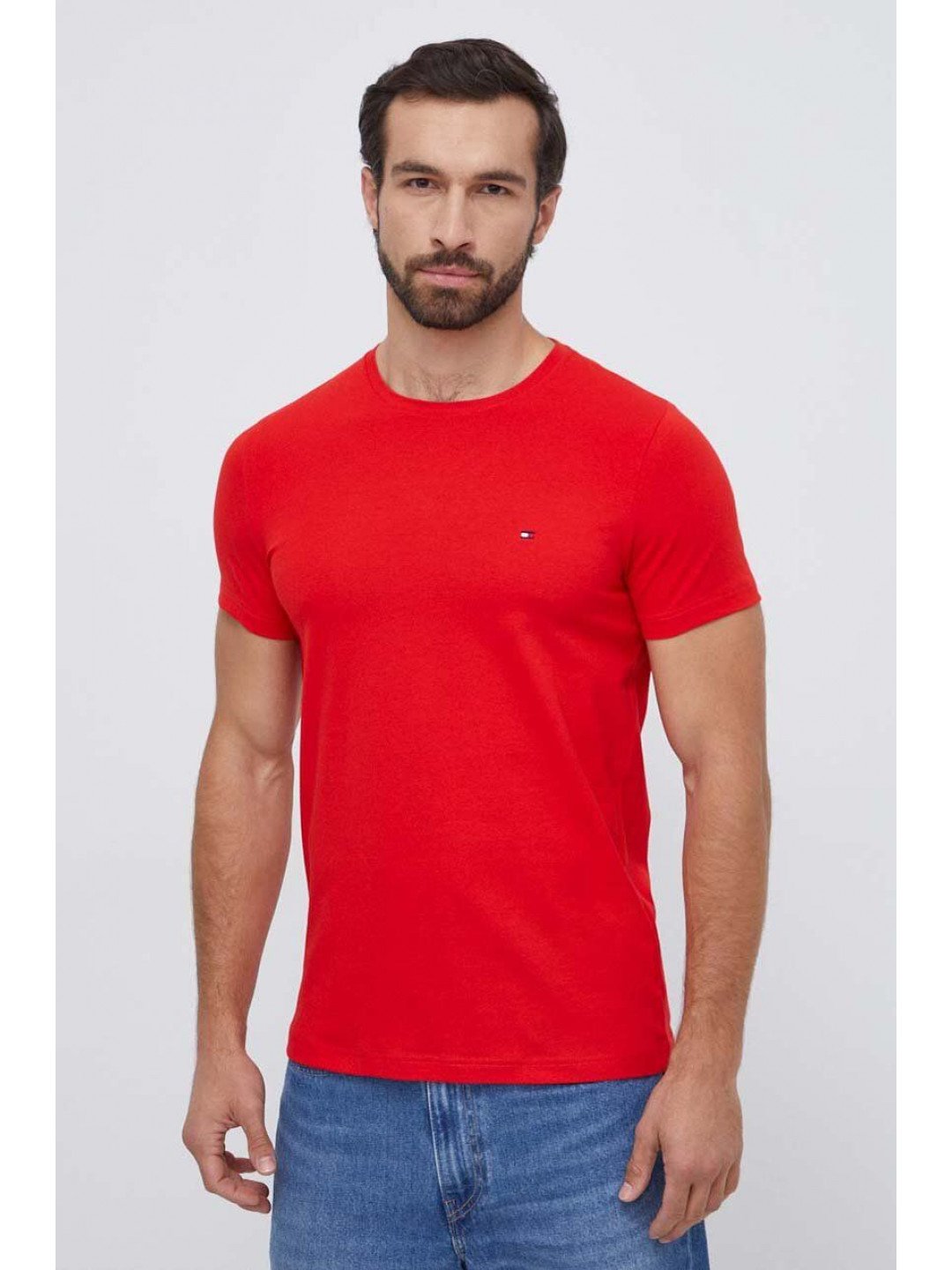 Tričko Tommy Hilfiger červená barva MW0MW10800