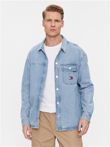 Tommy Jeans džínová košile Essential DM0DM18328 Světle modrá Relaxed Fit