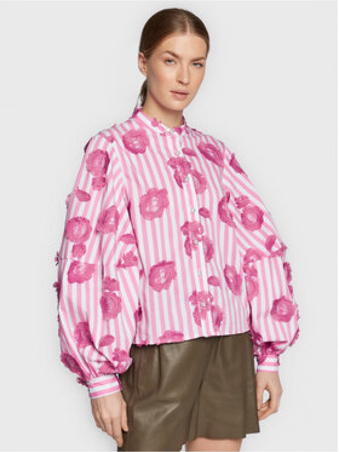 Custommade Košile Bondie 999326254 Růžová Relaxed Fit