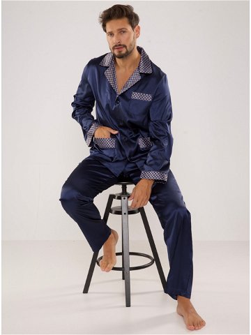 Pánské saténové pyžamo model 11329360 – De Lafense Barva šedá Velikost 3xl