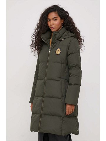 Péřová bunda Lauren Ralph Lauren dámská zelená barva zimní