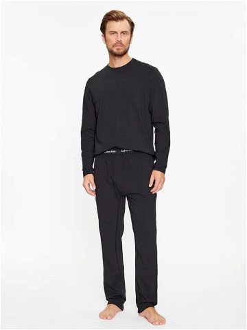 Pánské pyžamo L S PANT SET 000NM2510E UB1 černé – Calvin Klein XL