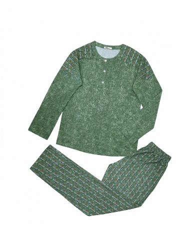 Dámské pyžamo 104 085 zelené se vzorem – Karol 4XL