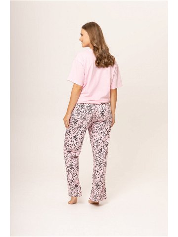 Dámské pyžamo 160 057 růžová vzor srdíčka – Karol 4XL