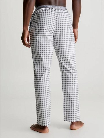 Pánské pyžamové kalhoty 000NM2180EGC3 bílá šedá vzor – Calvin Klein L