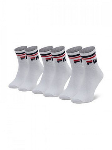 Fila Sada 3 párů vysokých ponožek unisex Calza Quarter F9398 Bílá