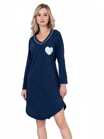 Dámská noční košile CHR-K 3025 tm modrá se srdíčkem – Christina Secret XXL