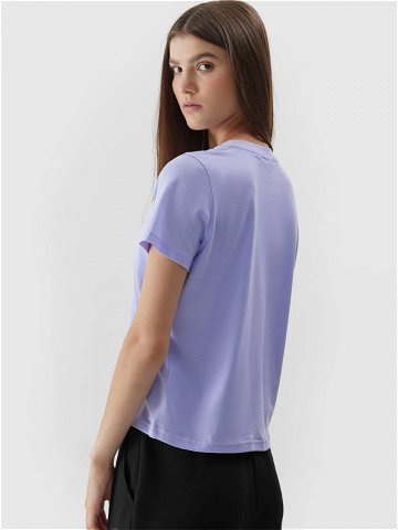 Dámské tričko z organické bavlny 4FWAW23TTSHF1169-52S fialové – 4F XXL