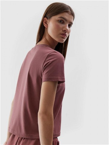 Dámské tričko z organické bavlny 4FWAW23TTSHF1169-60S burgundy – 4F XXL