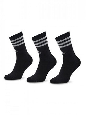 Adidas Sada 3 párů vysokých ponožek unisex 3-Stripes IC1321 Černá