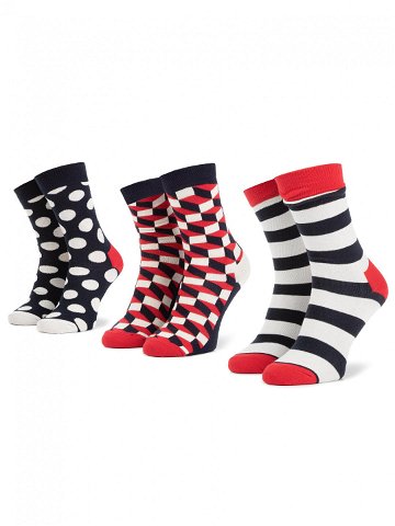 Happy Socks Sada 3 párů vysokých ponožek unisex XSTR08-6000 Tmavomodrá