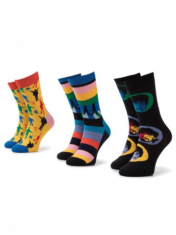 Happy Socks Sada 3 párů vysokých ponožek unisex XBEA08-0100 Barevná