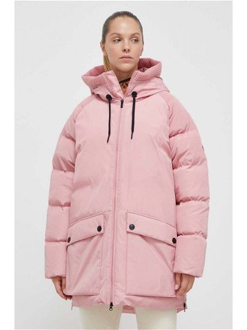 Péřová bunda Peak Performance dámská růžová barva zimní