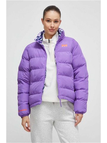 Oboustranná bunda Helly Hansen dámská fialová barva zimní oversize