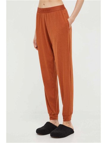 Pyžamové kalhoty Calvin Klein Underwear dámské oranžová barva