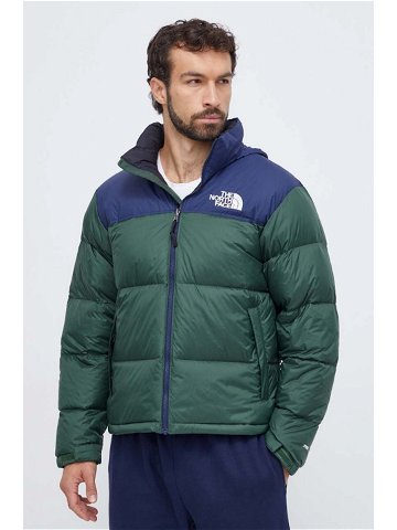 Péřová bunda The North Face pánská zelená barva zimní