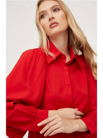 Košile Answear Lab dámská červená barva regular s klasickým límcem
