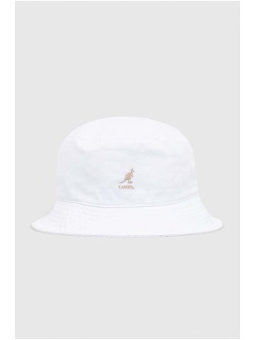 Bavlněný klobouk Kangol Washed Bucket bílá barva K4224HT-WHITE
